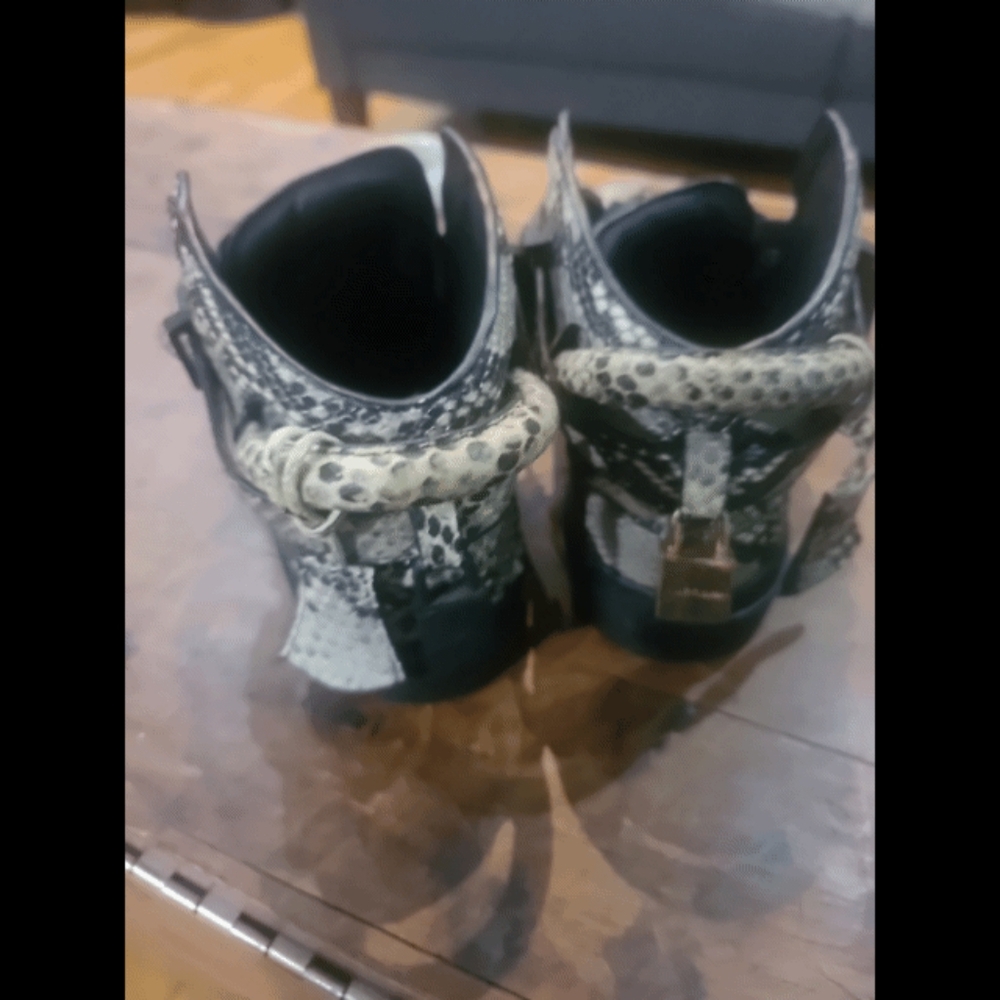 Luxury Buscemi 100MM High-Top Sneakers – Snakeskin